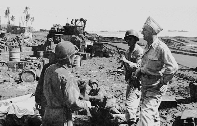 The men of the 7th on the beach